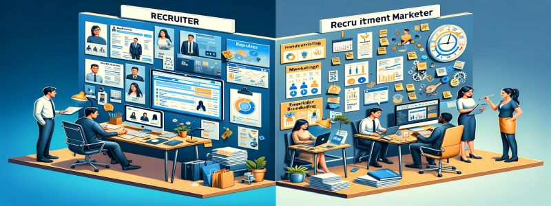 recruiter vs recruitment marketing